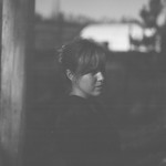 Black and white outdoor photo of Clea Anaïs