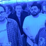 A photo bathed in blue light shows four-piece Horse Rider standing in a mirrored room and you can see various reflections of the band behind them. 
