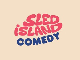 A graphic that reads "Sled Island Comedy" in bold bubbly font.